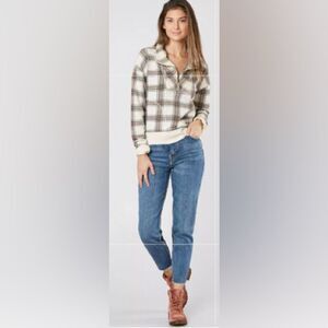 🔥Free people why not plaid size Xsmall, long sleeve, half zip sweater jacket